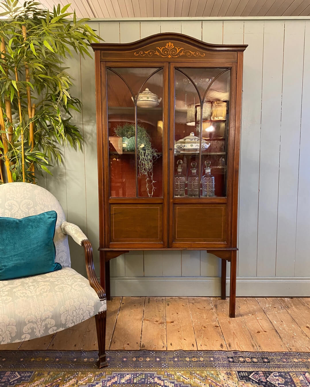 Edwardian Inlaid Mahogany Display Cabinet
