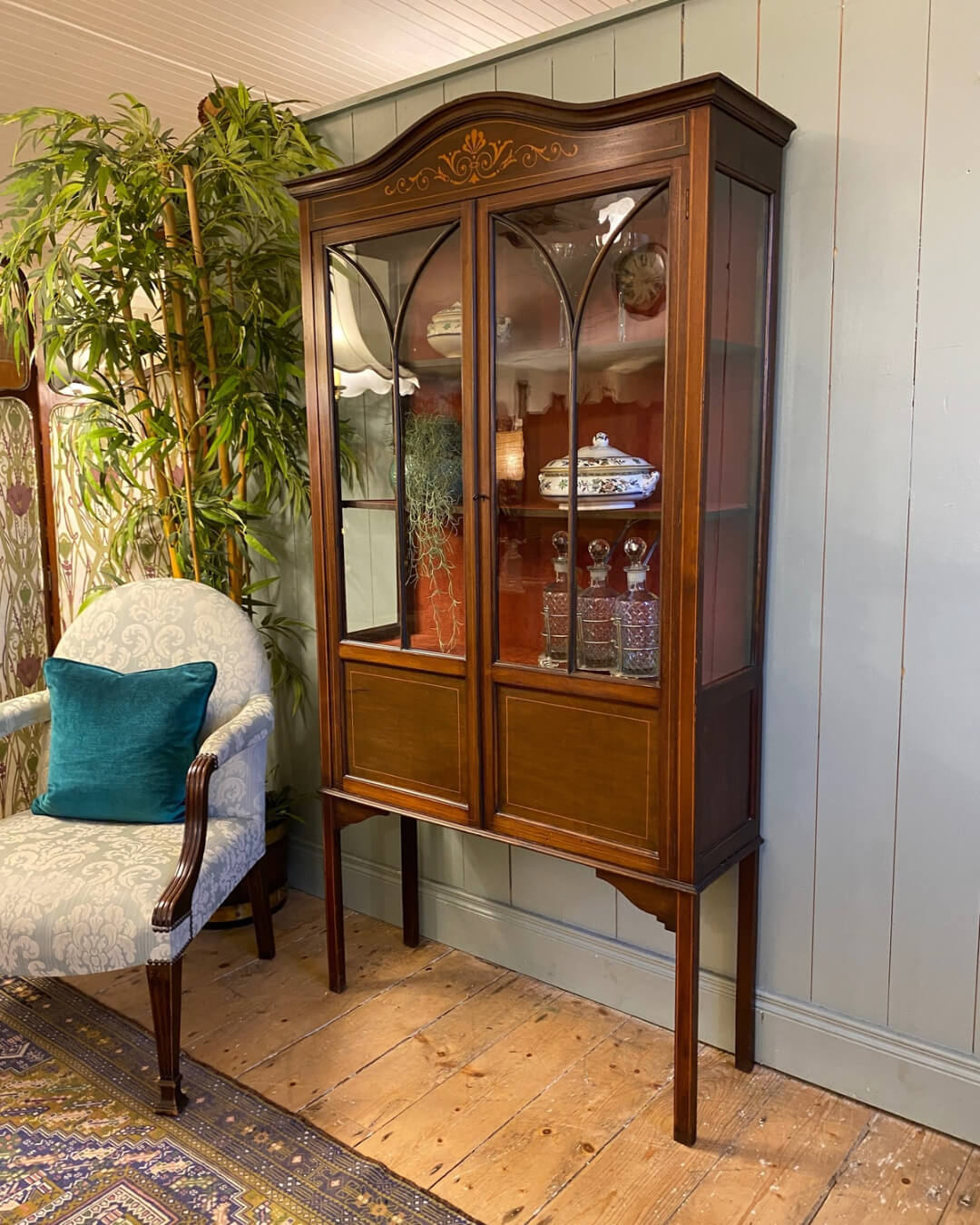Edwardian Inlaid Mahogany Display Cabinet