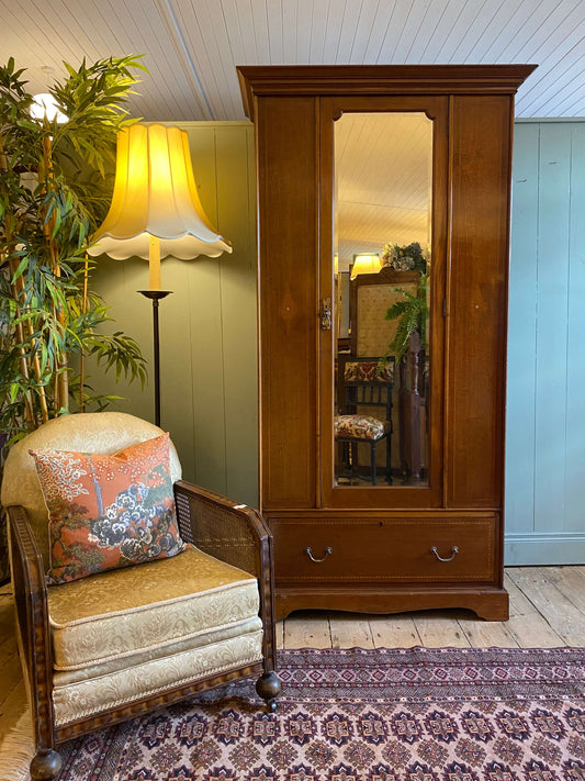 Edwardian Inlaid Mahogany Single Wardrobe