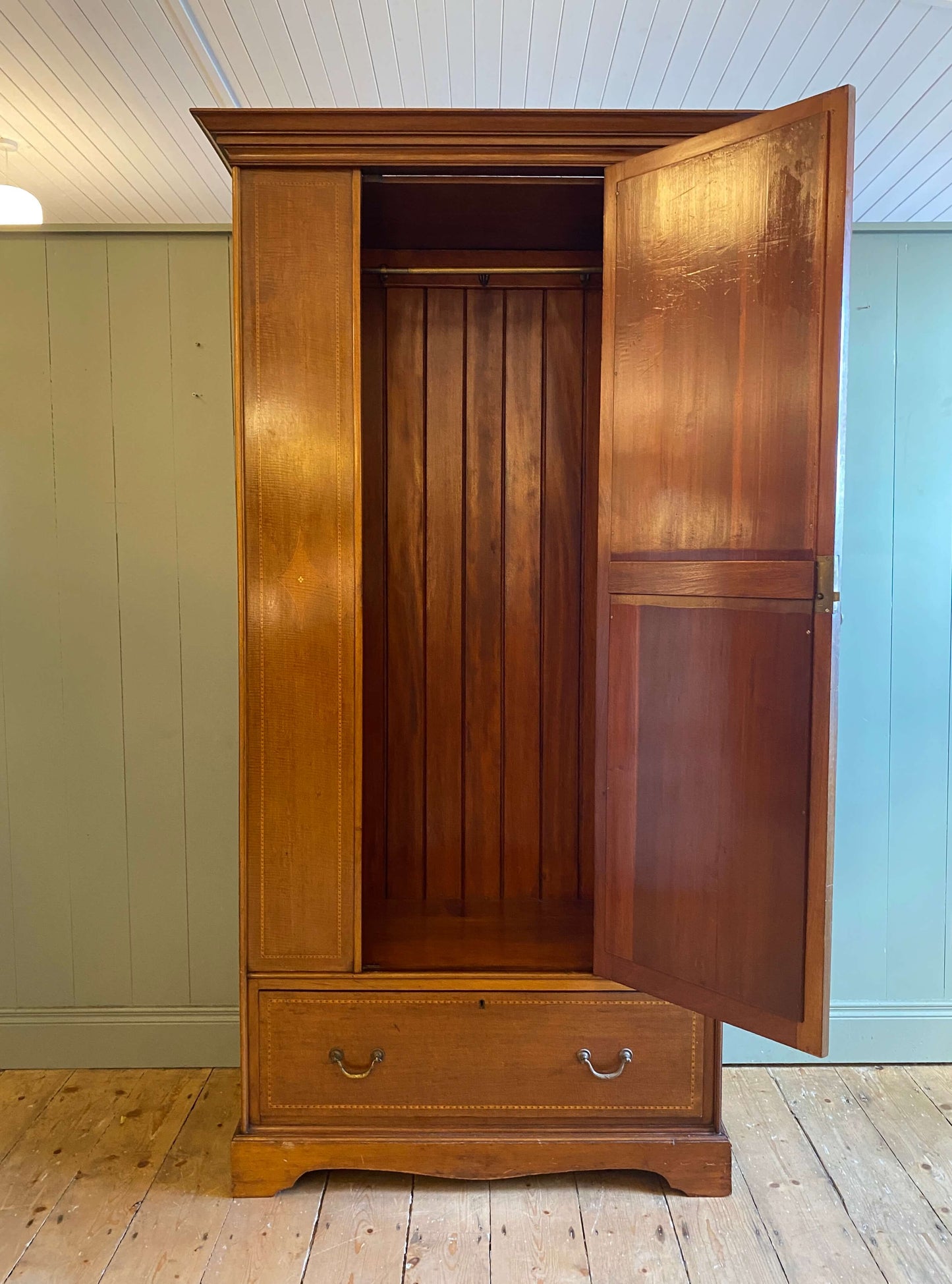 Edwardian Inlaid Mahogany Single Wardrobe