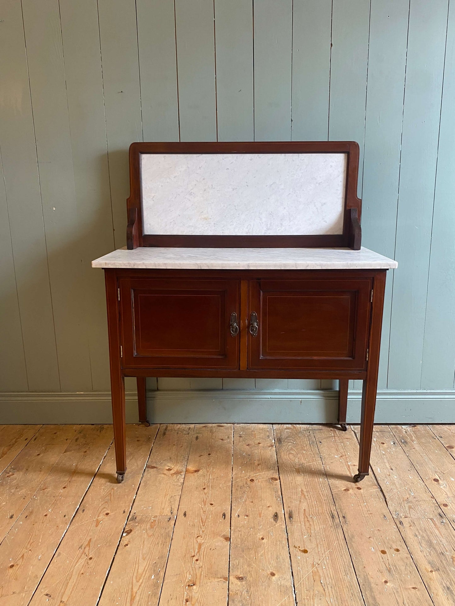Edwardian Mahogany Marble Top Washstand
