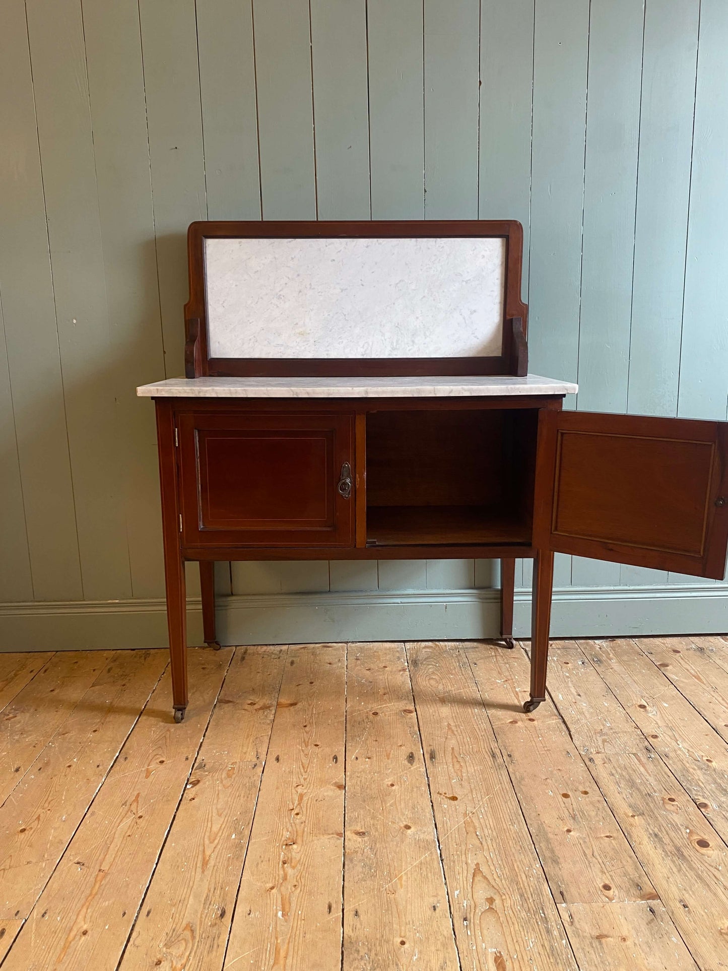 Edwardian Mahogany Marble Top Washstand