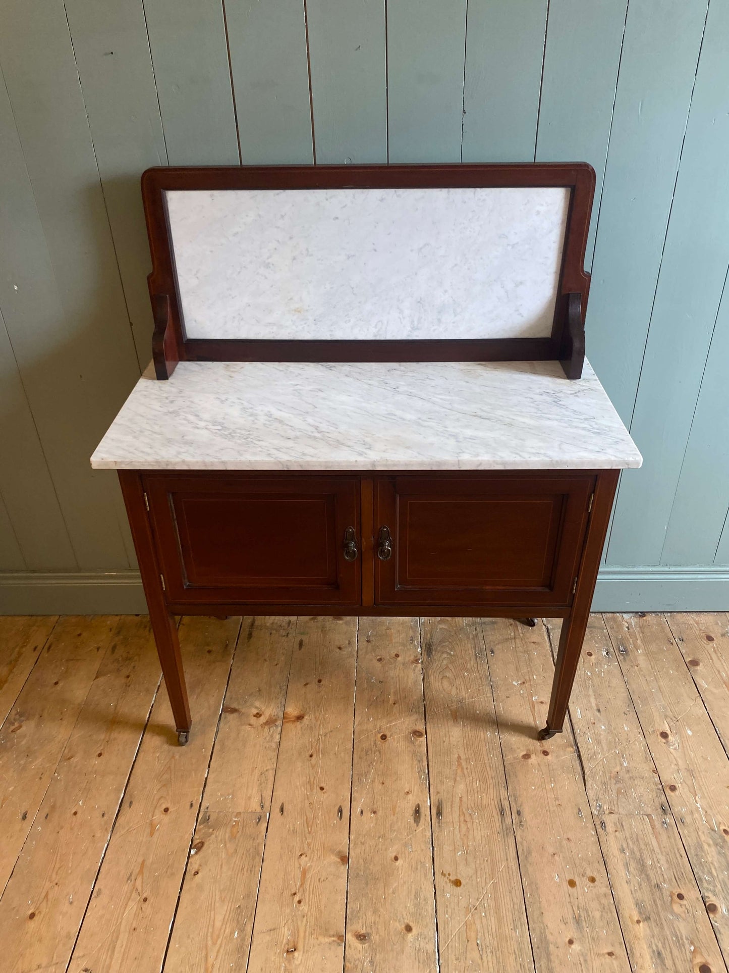Edwardian Mahogany Marble Top Washstand