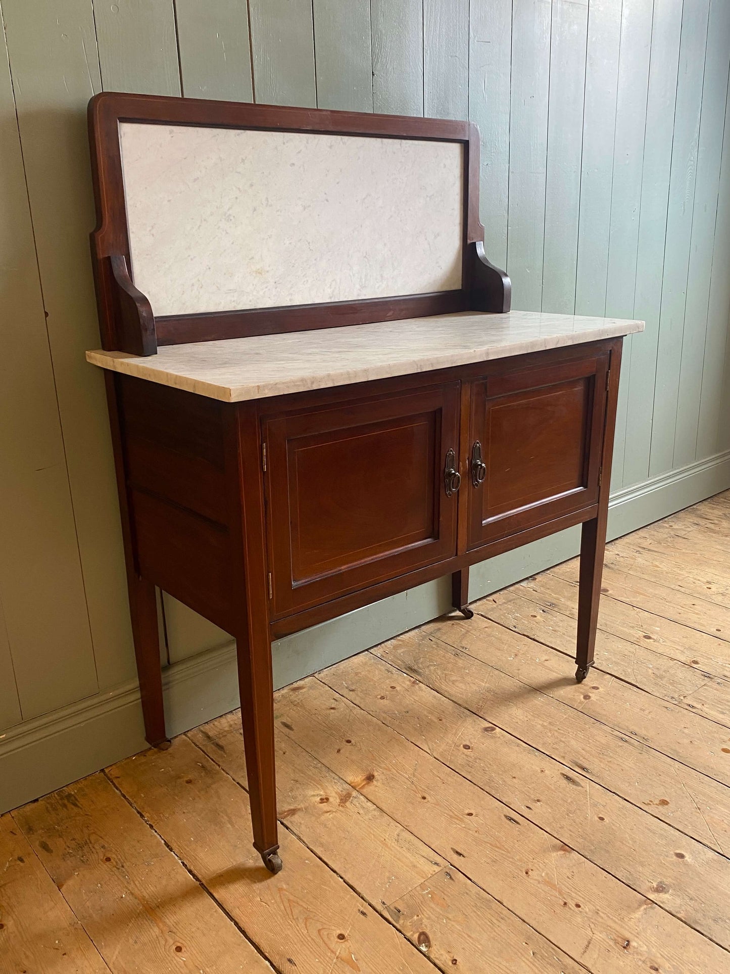 Edwardian Mahogany Marble Top Washstand