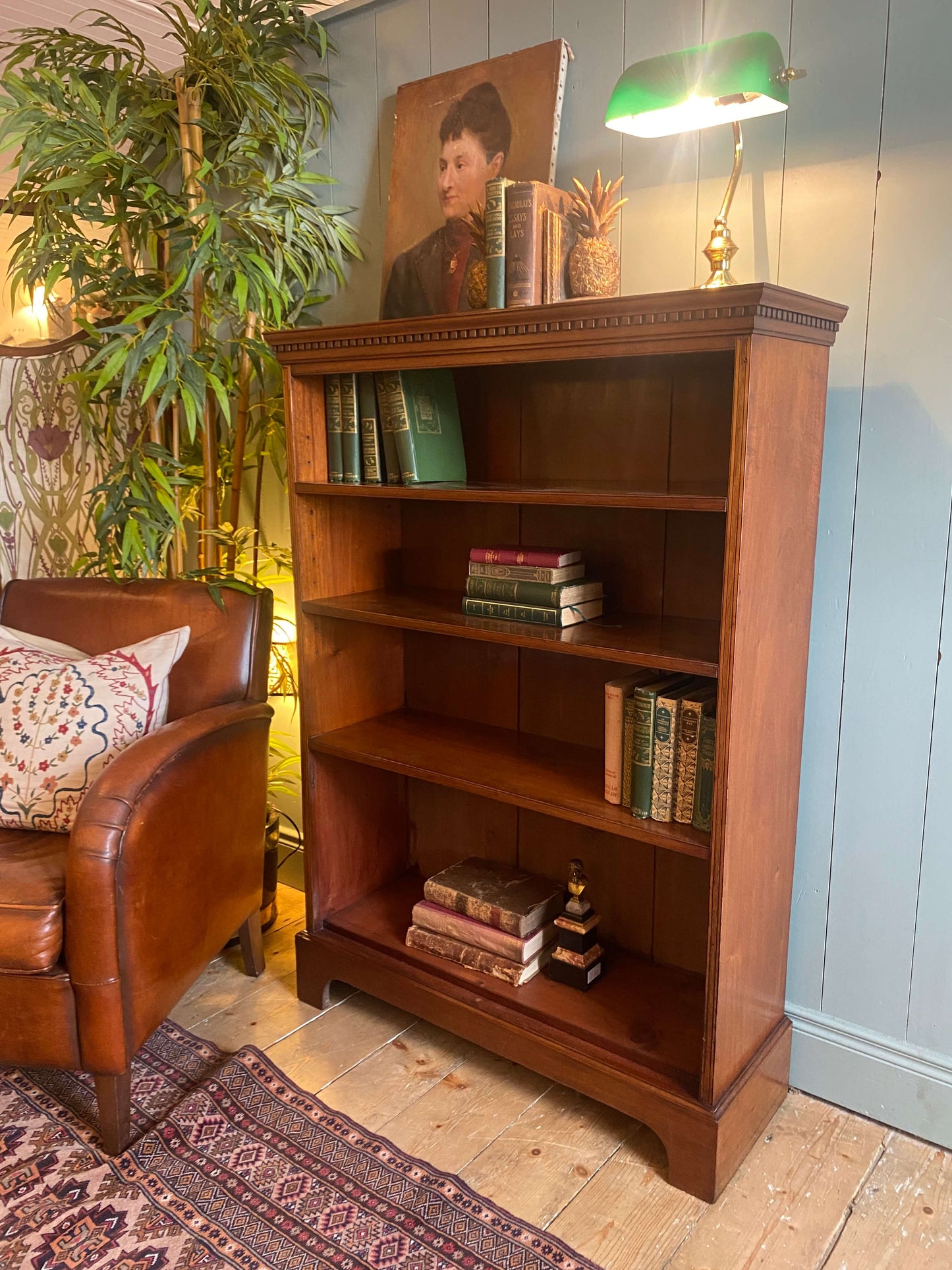Edwardian Mahogany Open Bookcase