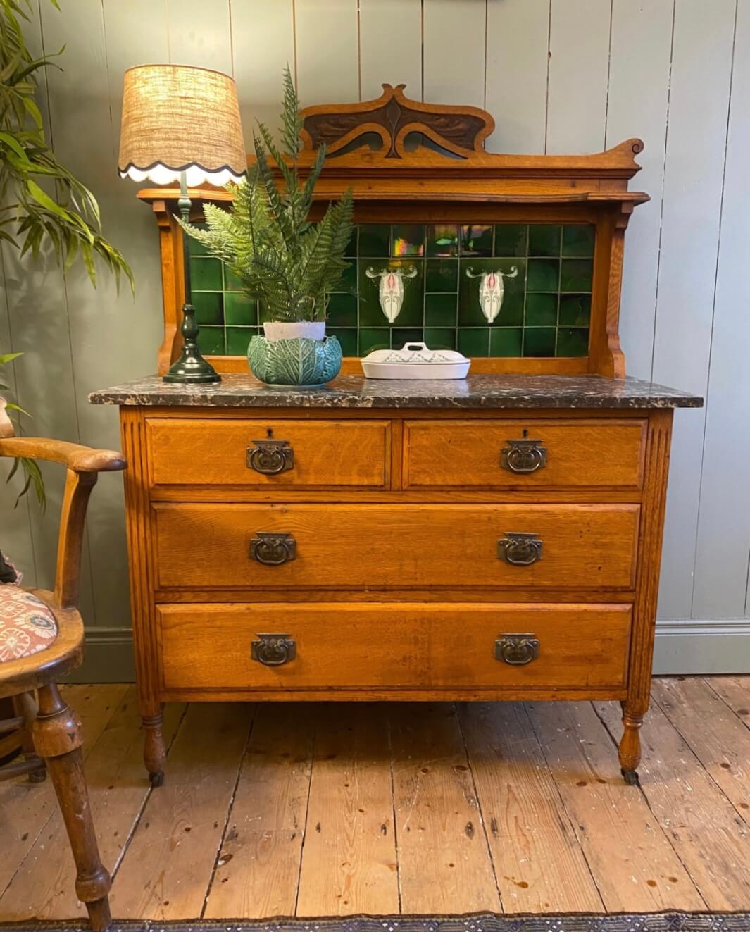 Edwardian Marble Top Washstand