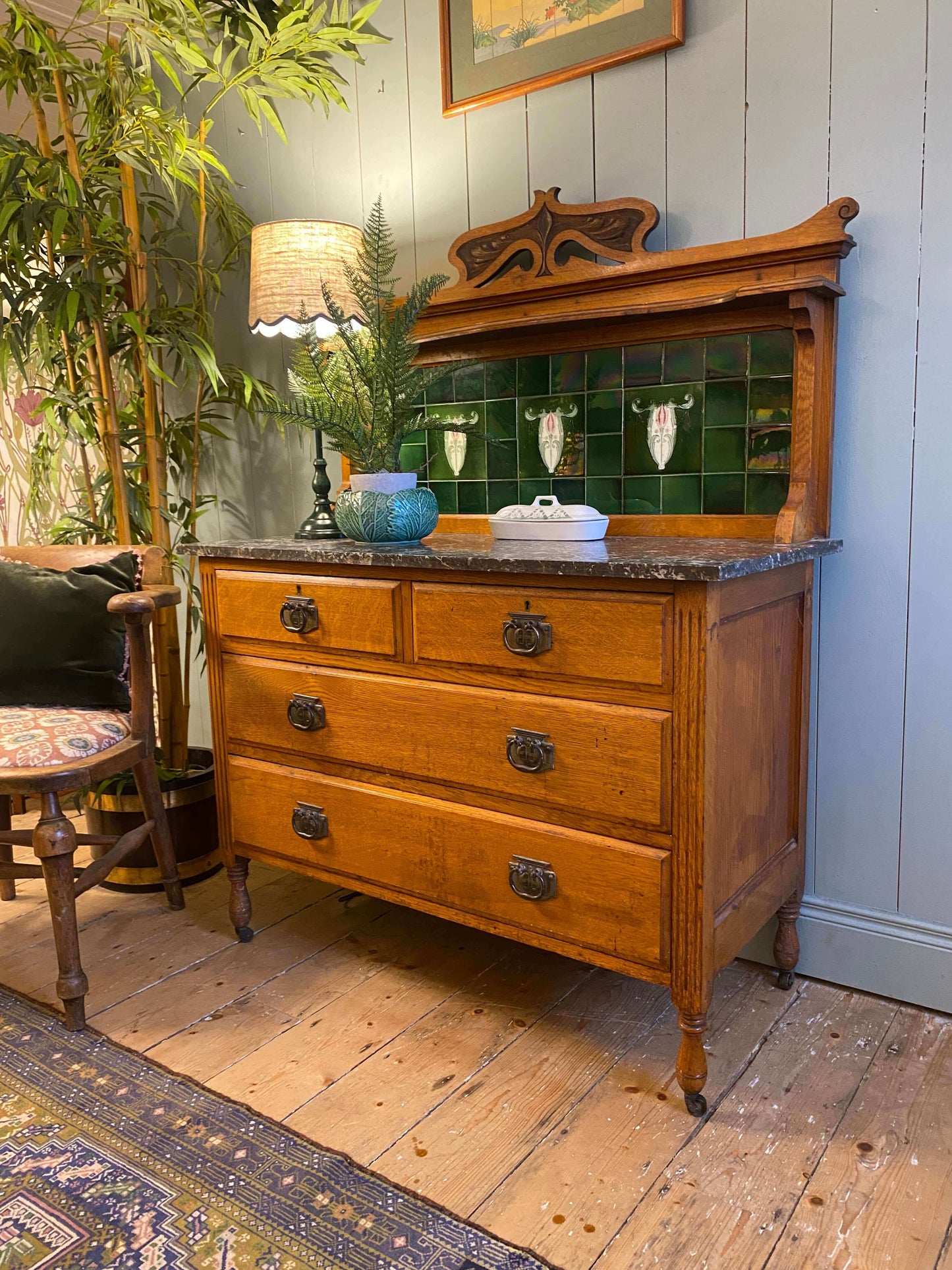 Edwardian Marble Top Washstand