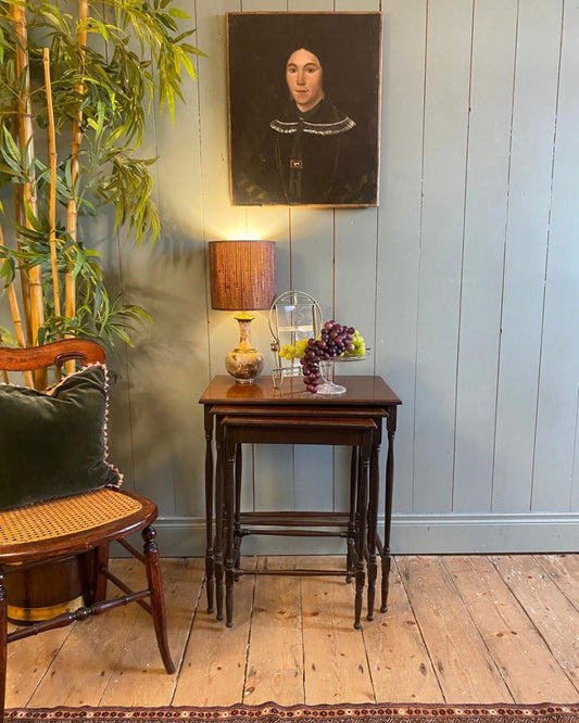 Edwardian Mahogany Nest of Tables with Inlay