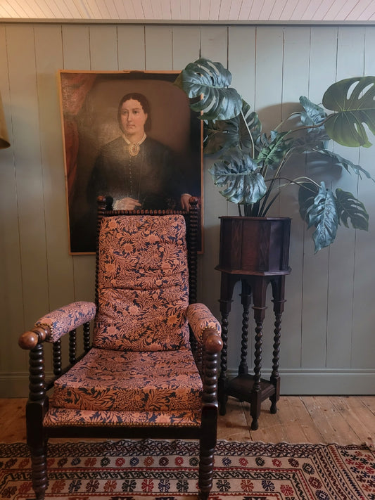 Edwardian Oak Plant Stand