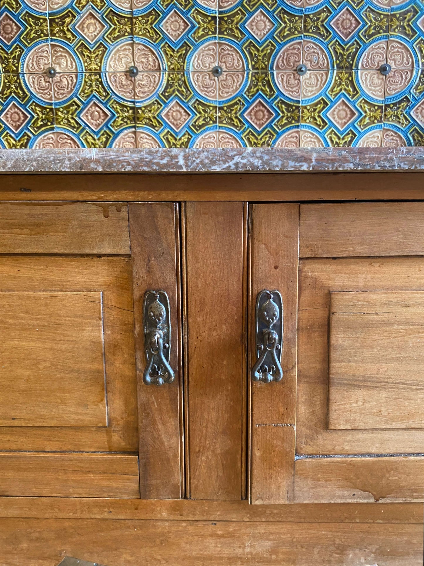 Edwardian Pine Marble Top Washstand