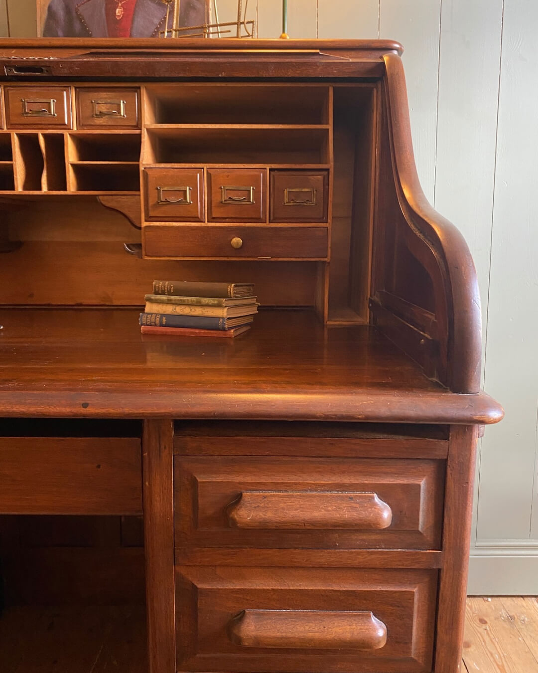 Edwardian Roll Top Writing Desk