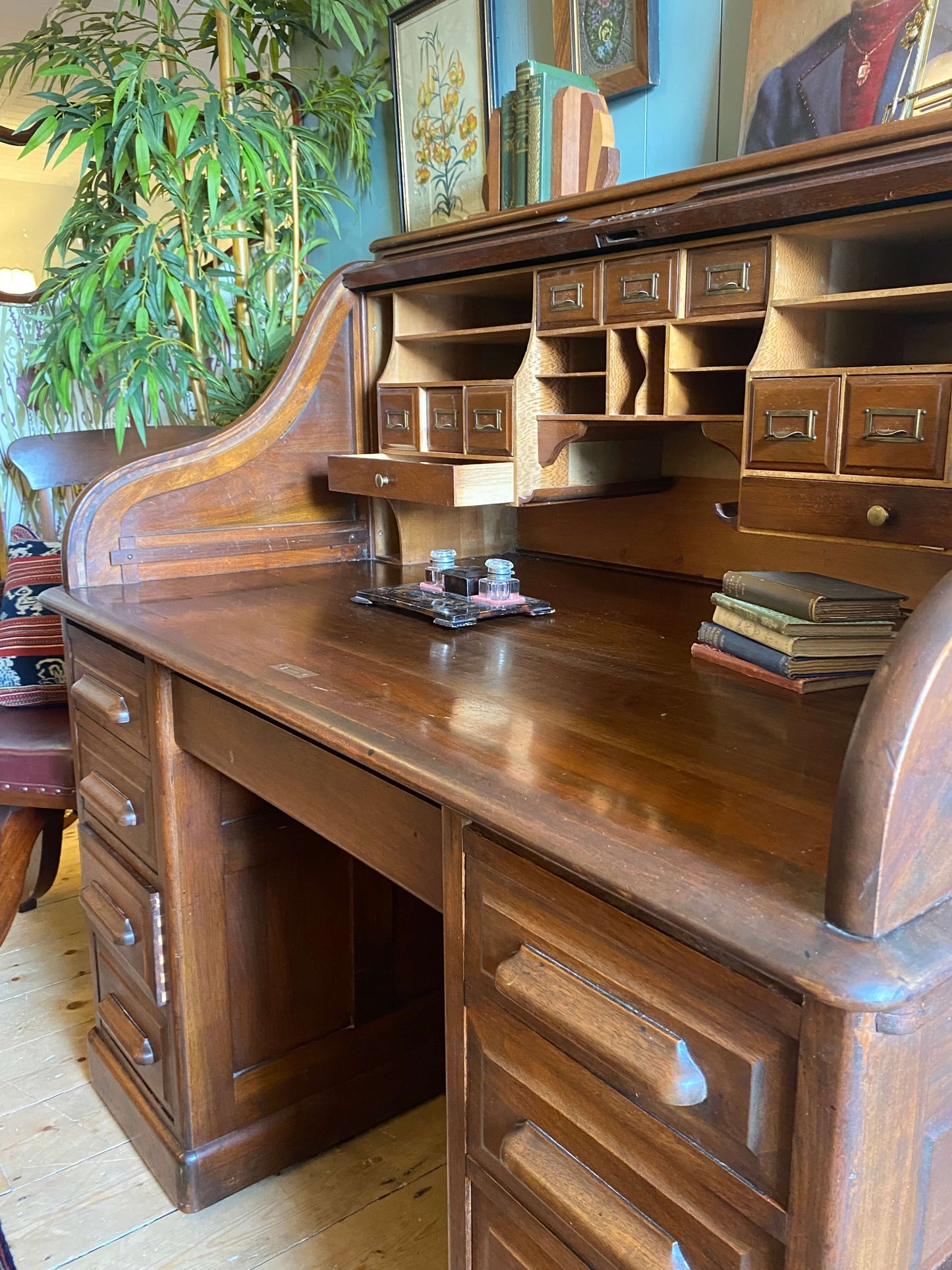 Edwardian Roll Top Writing Desk