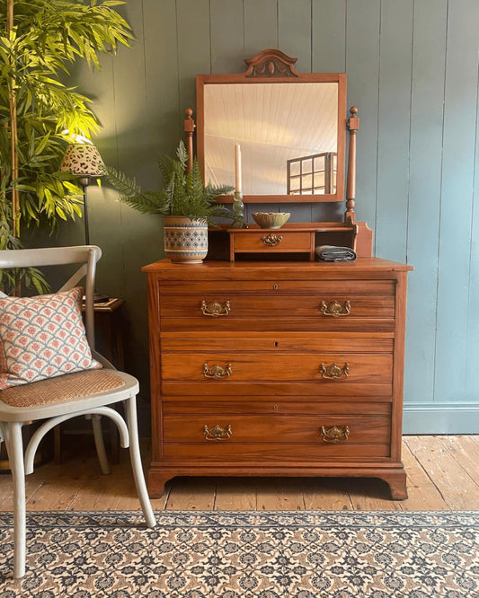 Edwardian Satin Walnut Dressing Chest