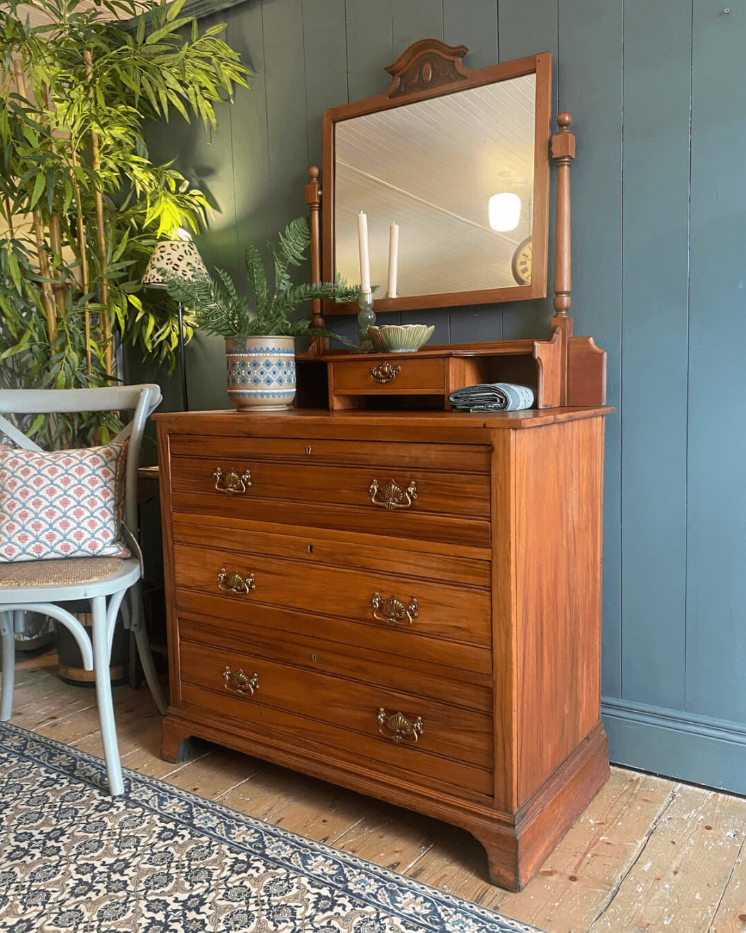Edwardian Satin Walnut Dressing Chest
