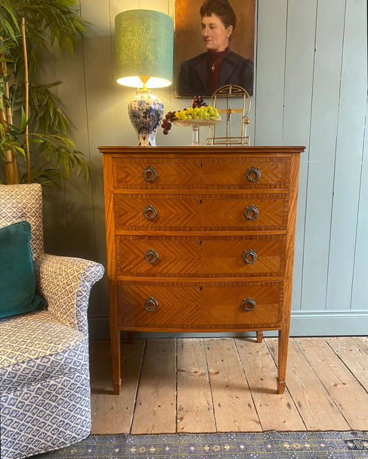 Edwardian Satinwood Chest Of Drawers