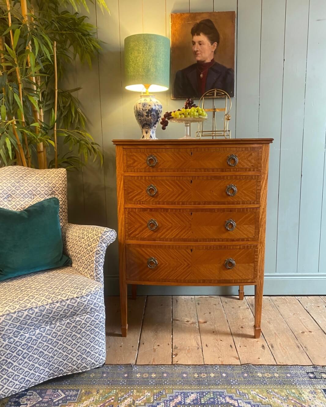 Edwardian Satinwood Chest Of Drawers