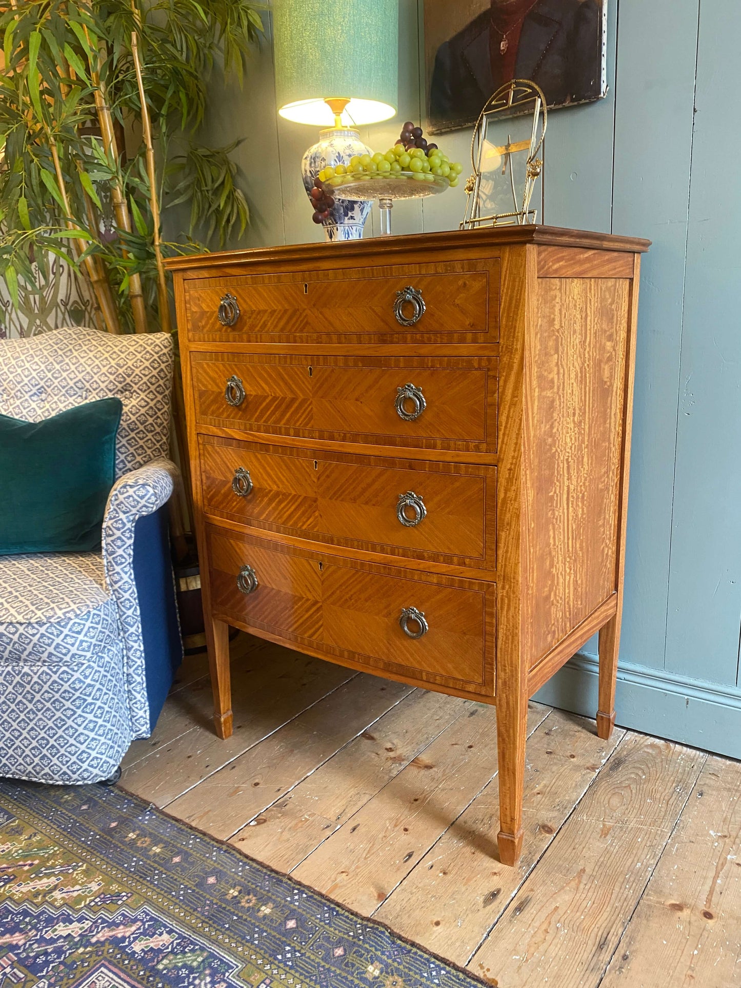 Edwardian Satinwood Chest Of Drawers