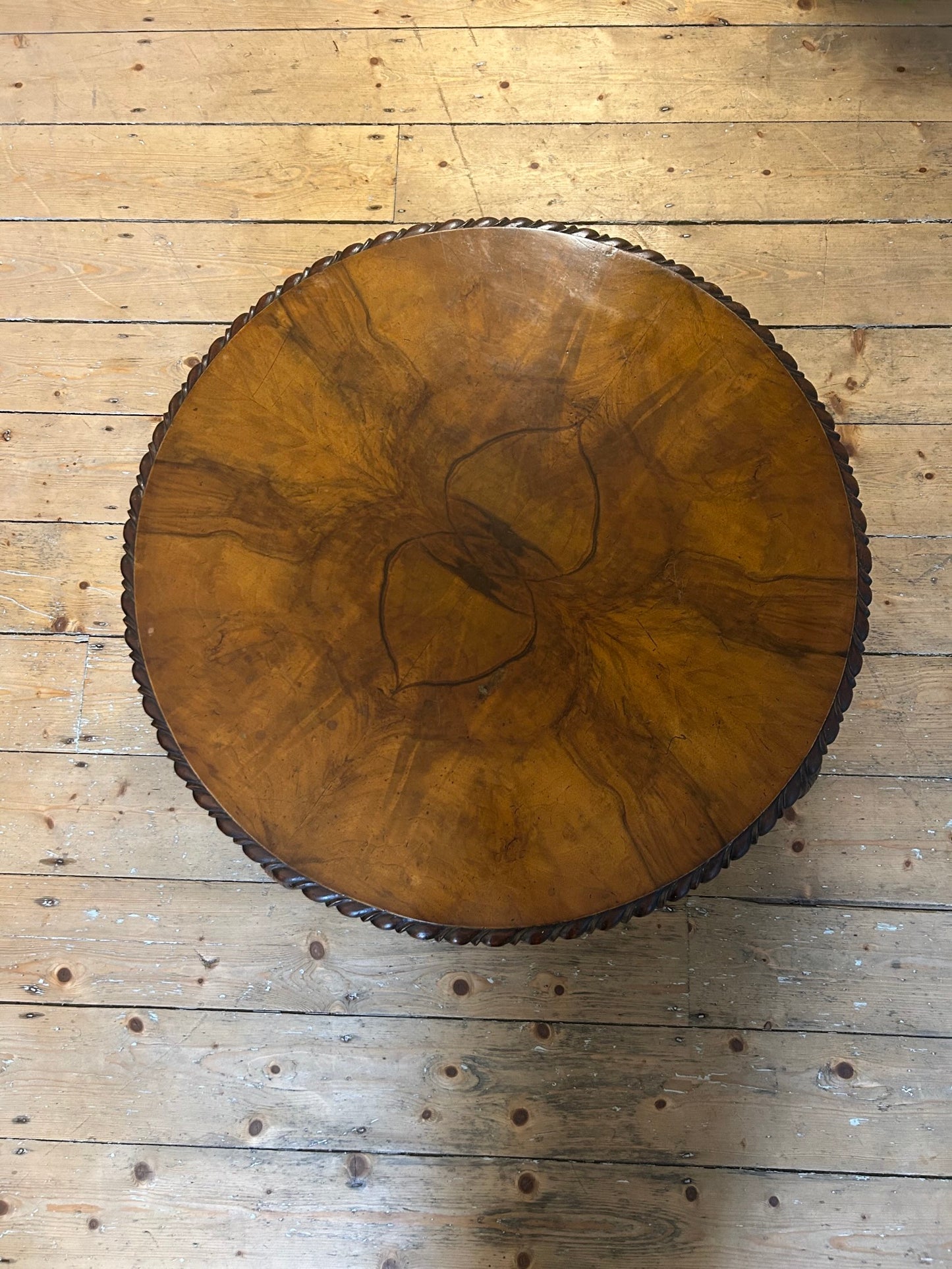 Edwardian Walnut Round Coffee Table