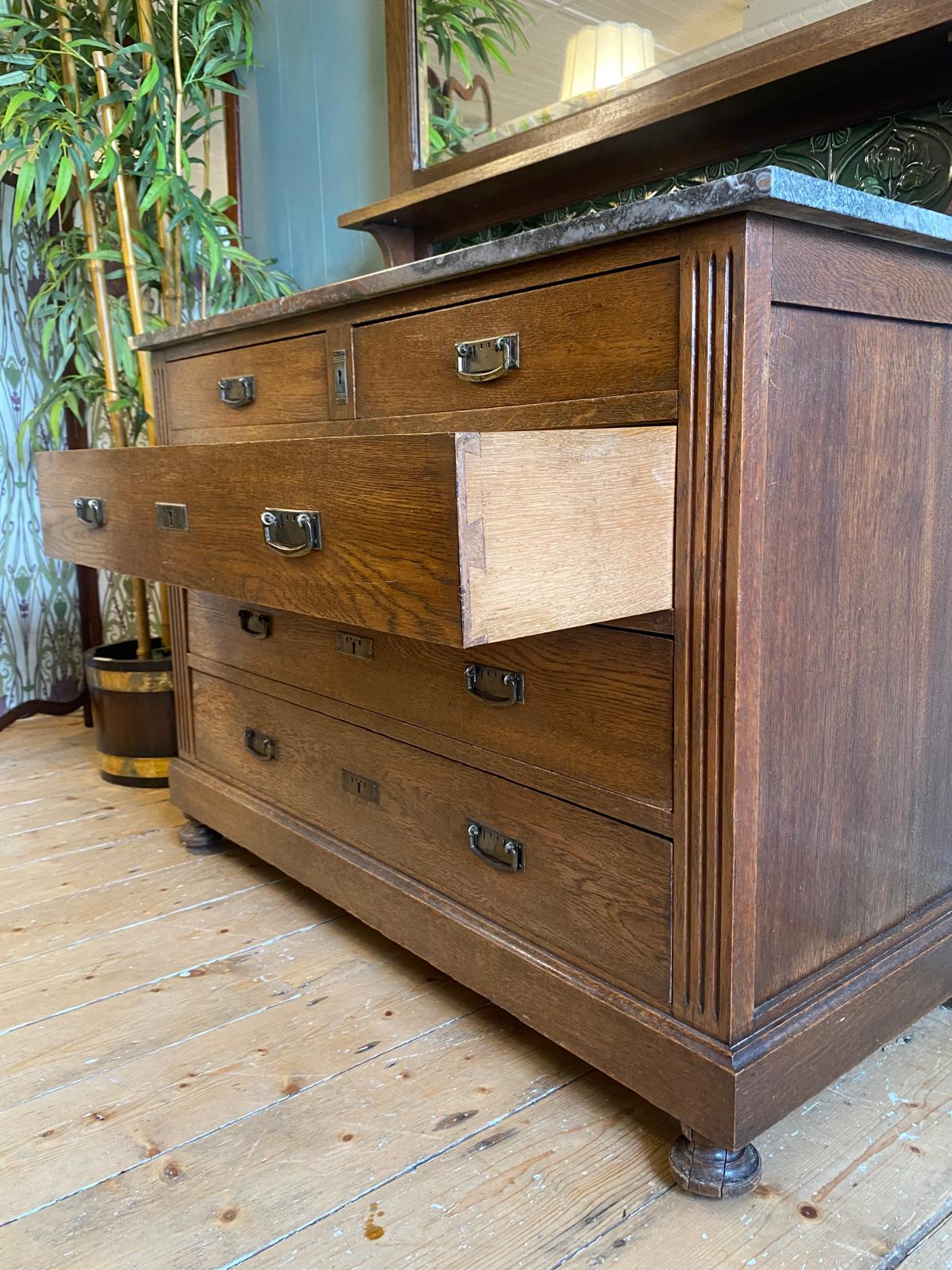 Late Victorian Dressing Chest with Mirror