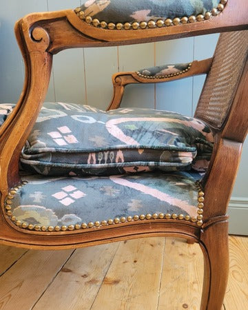 French Cane Back Pair of Chairs