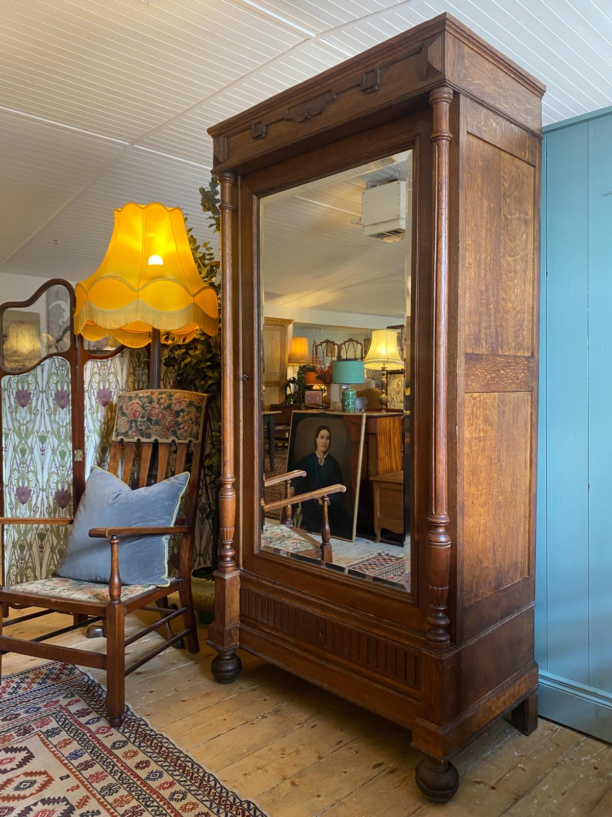 French Carved Oak Armoire
