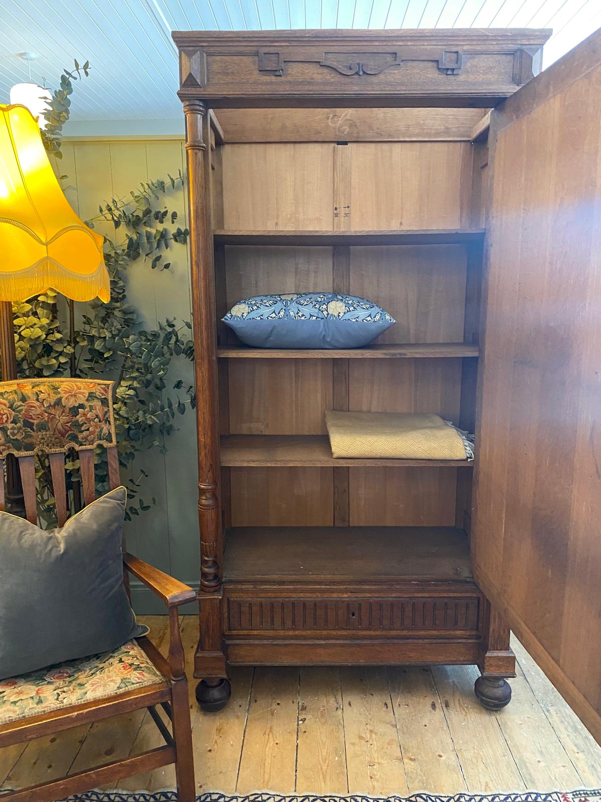 French Carved Oak Armoire