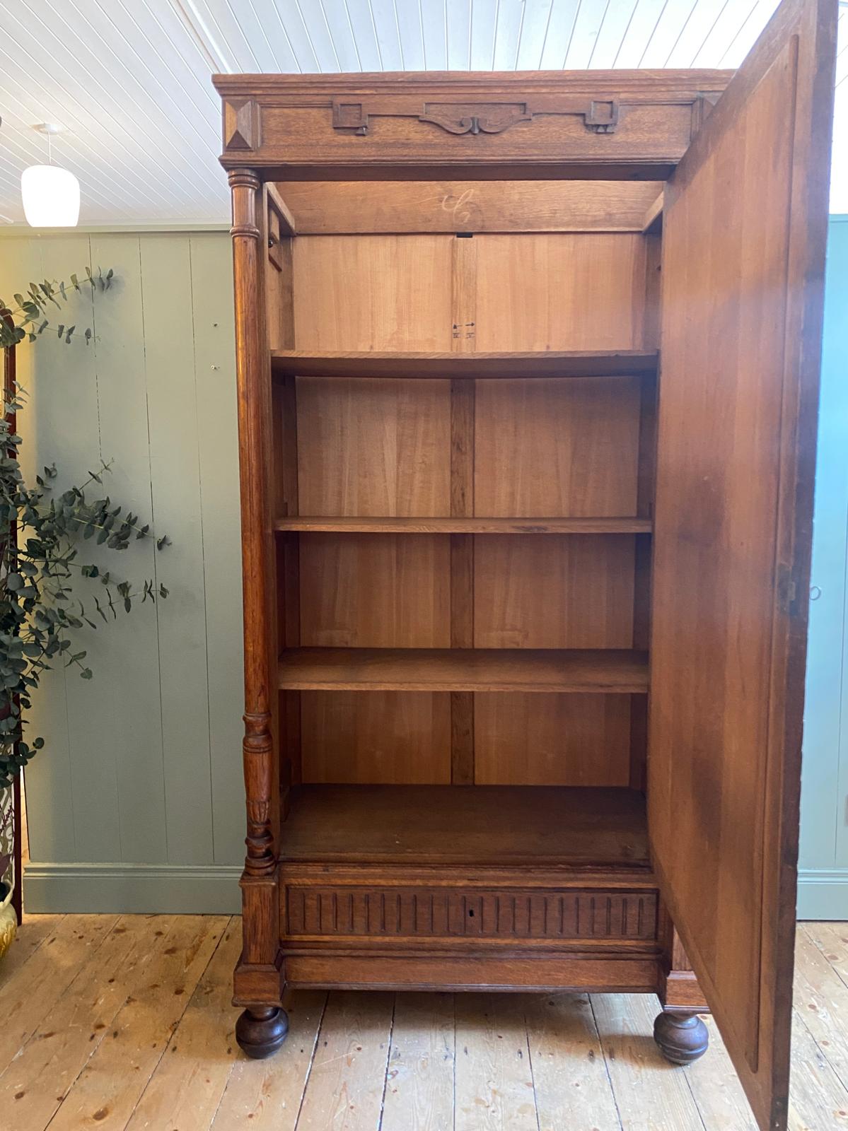 French Carved Oak Armoire