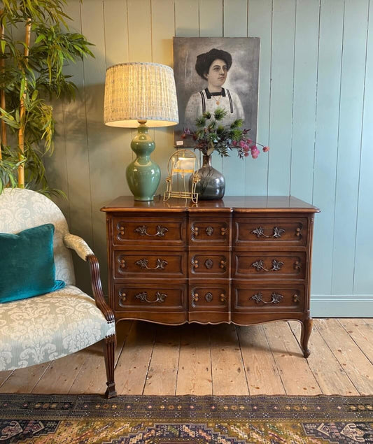 French Louis XV Style Walnut Commode