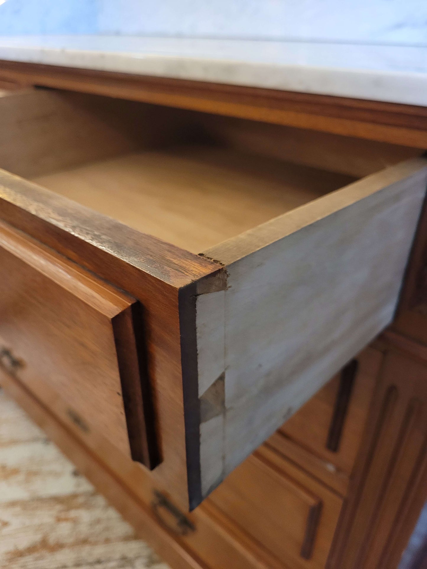 French Mahogany Marble Top Washstand