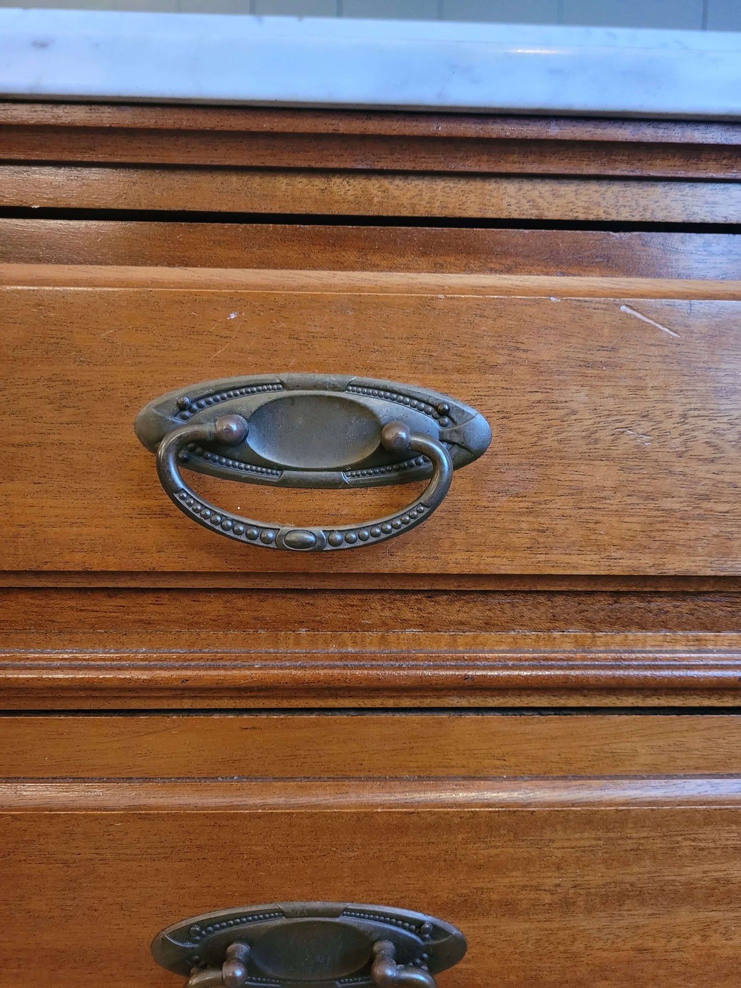 French Mahogany Marble Top Washstand