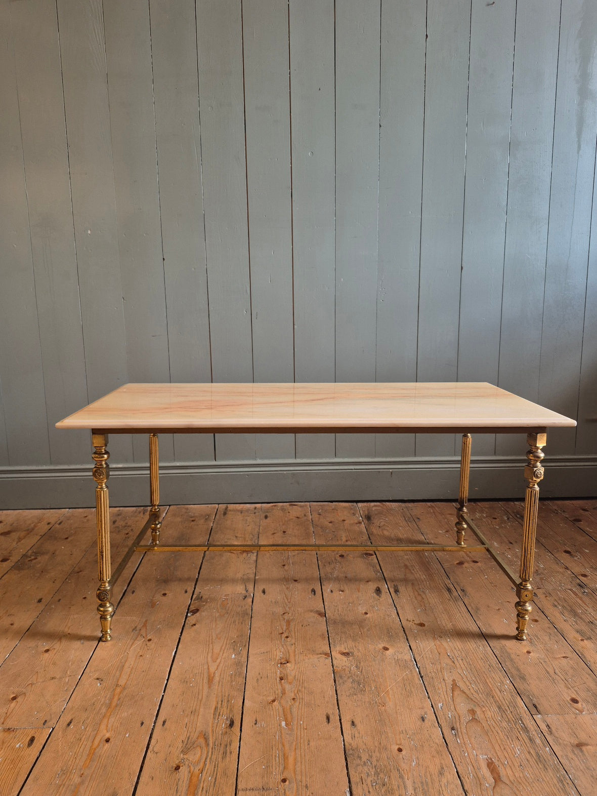 French Marble and Brass Coffee Table