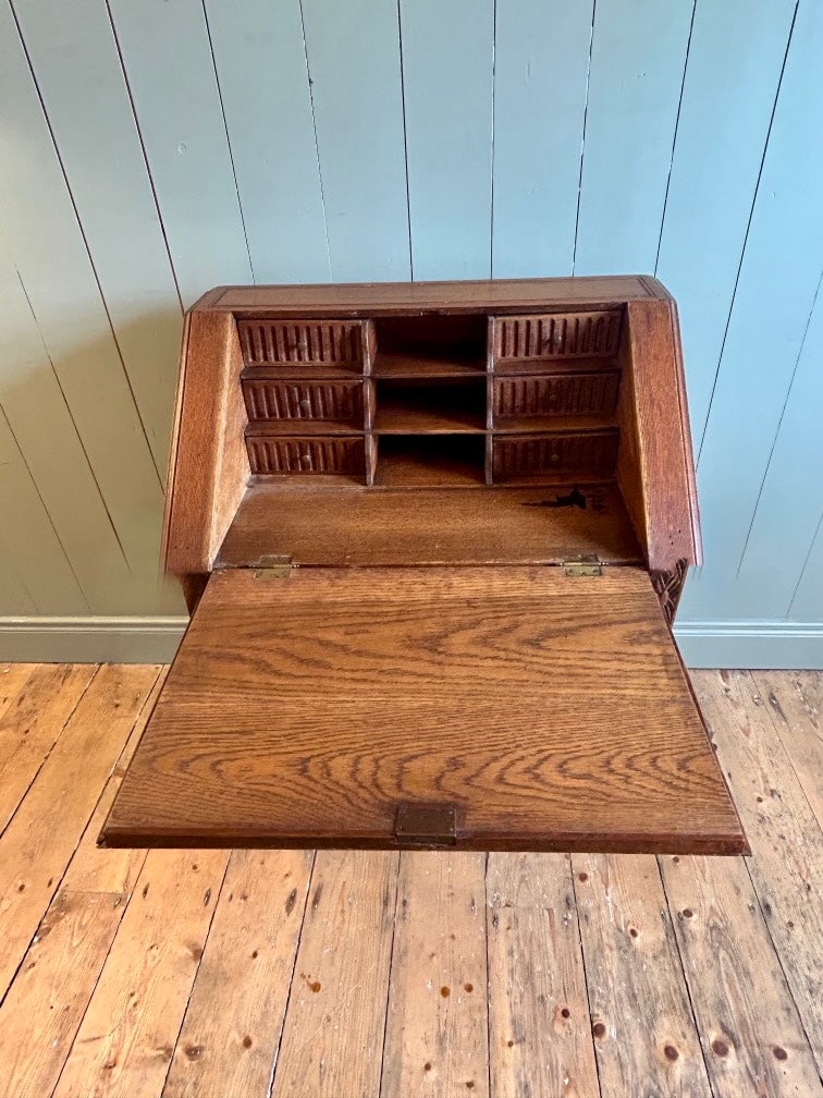 French Carved Oak Writing Bureau c1890