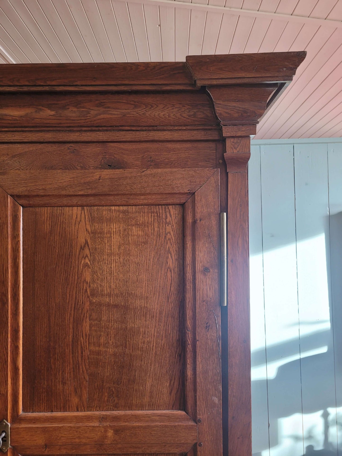 French Oak Two Door Wardrobe Early 1900s