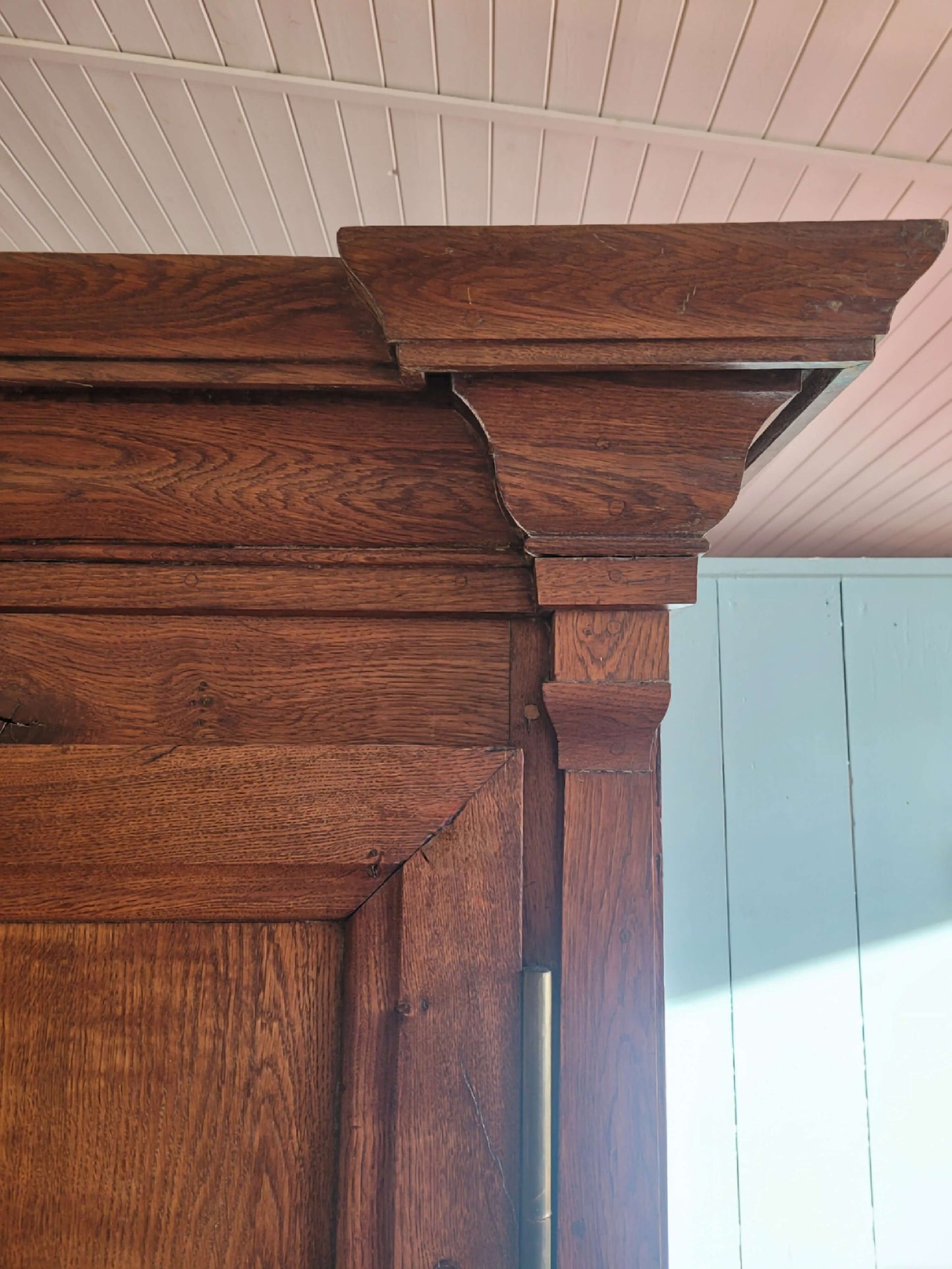 French Oak Two Door Wardrobe Early 1900s