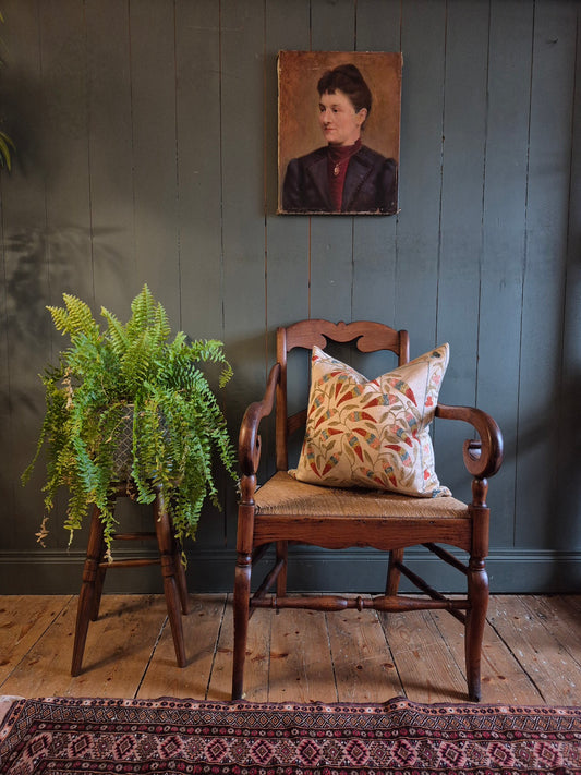 French Rush Seat Armchair