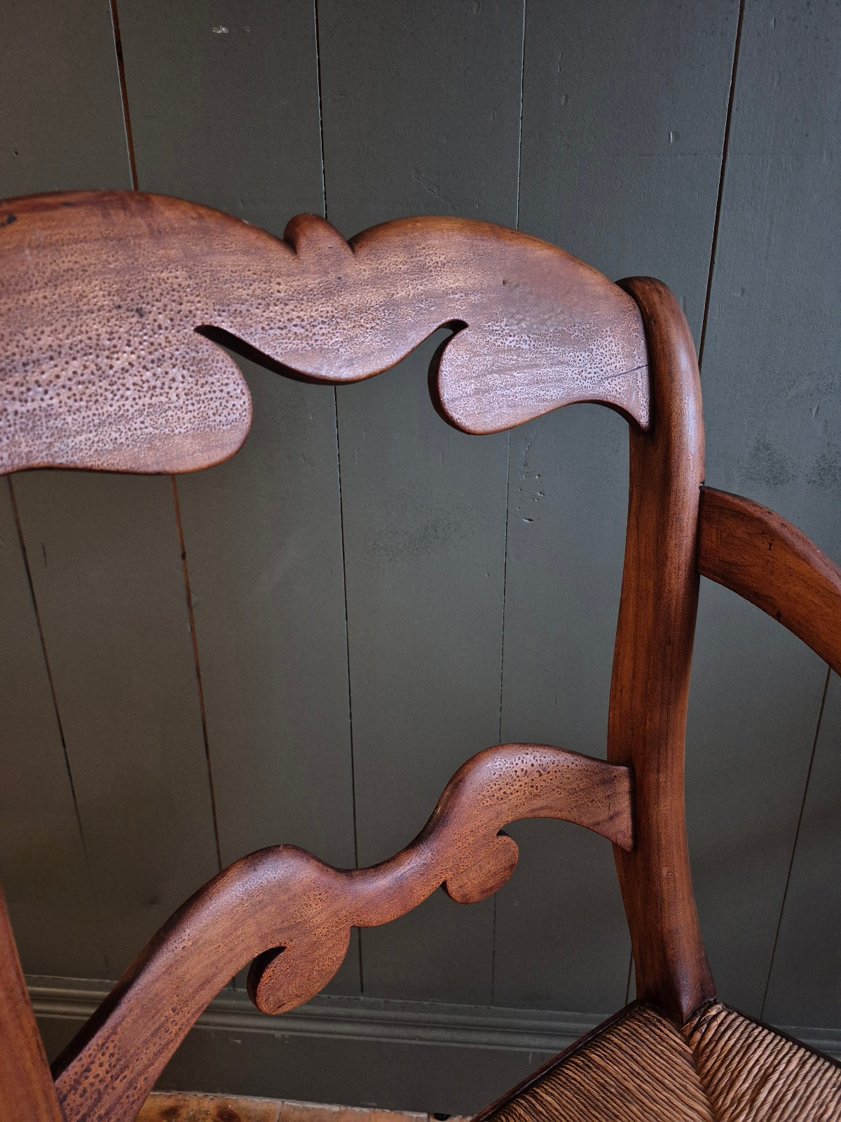 French Rush Seat Armchair