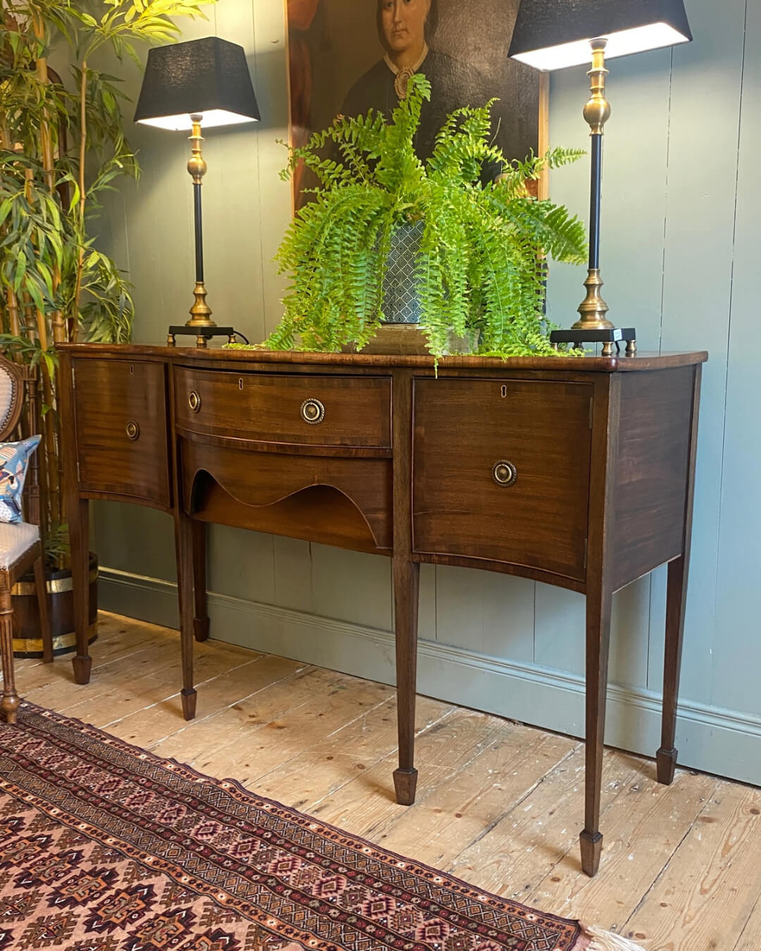 Georgian Mahogany Serpentine Sideboard