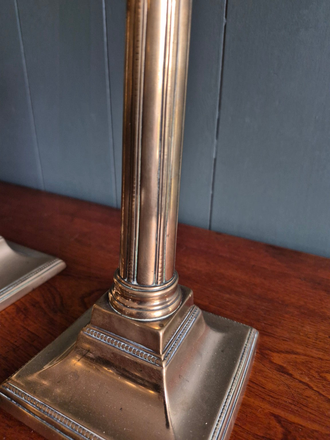 Pair of Georgian Brass Candlesticks by James Harrison