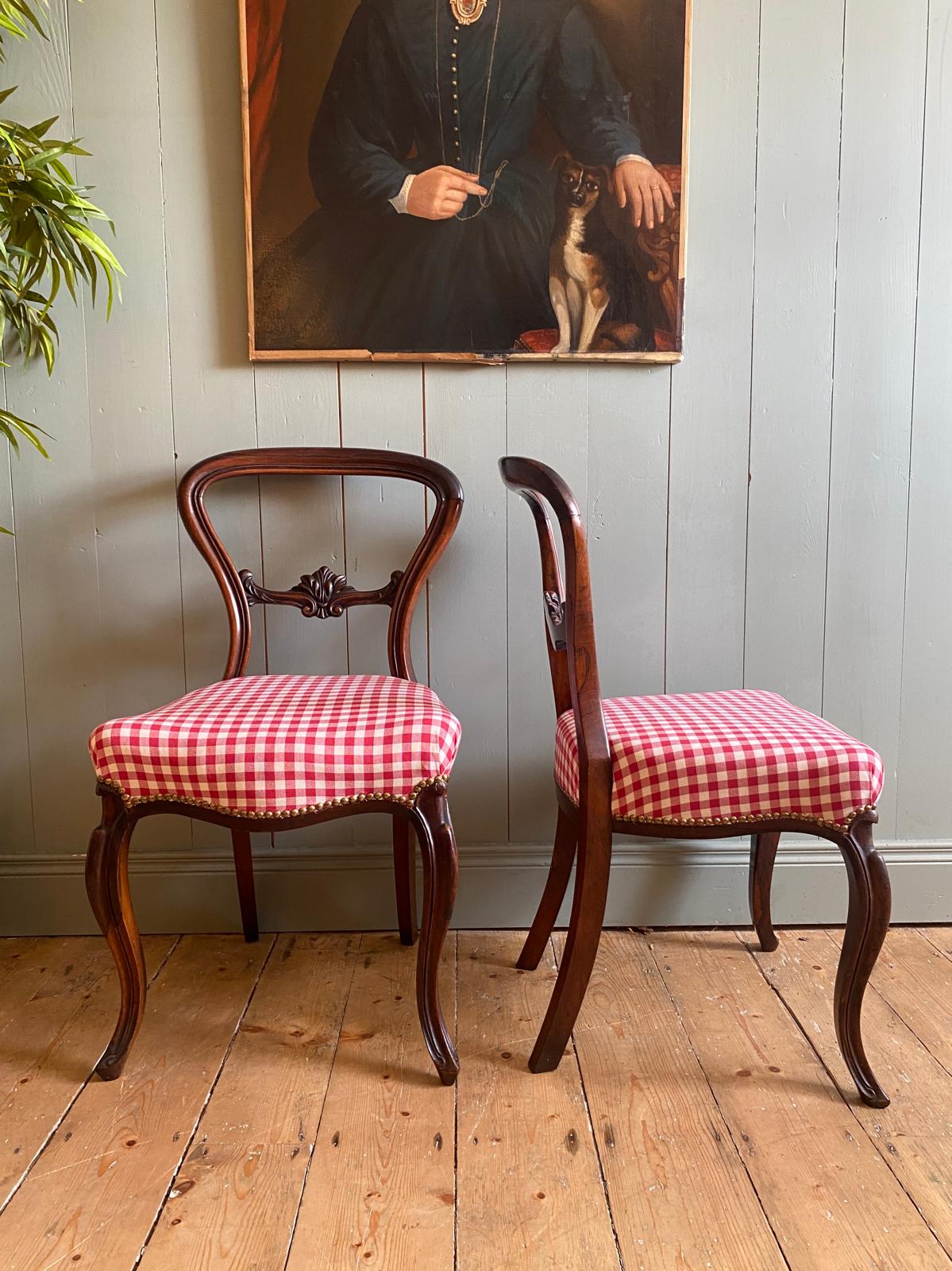 Set of 4 Victorian Balloon Back Dining Chairs