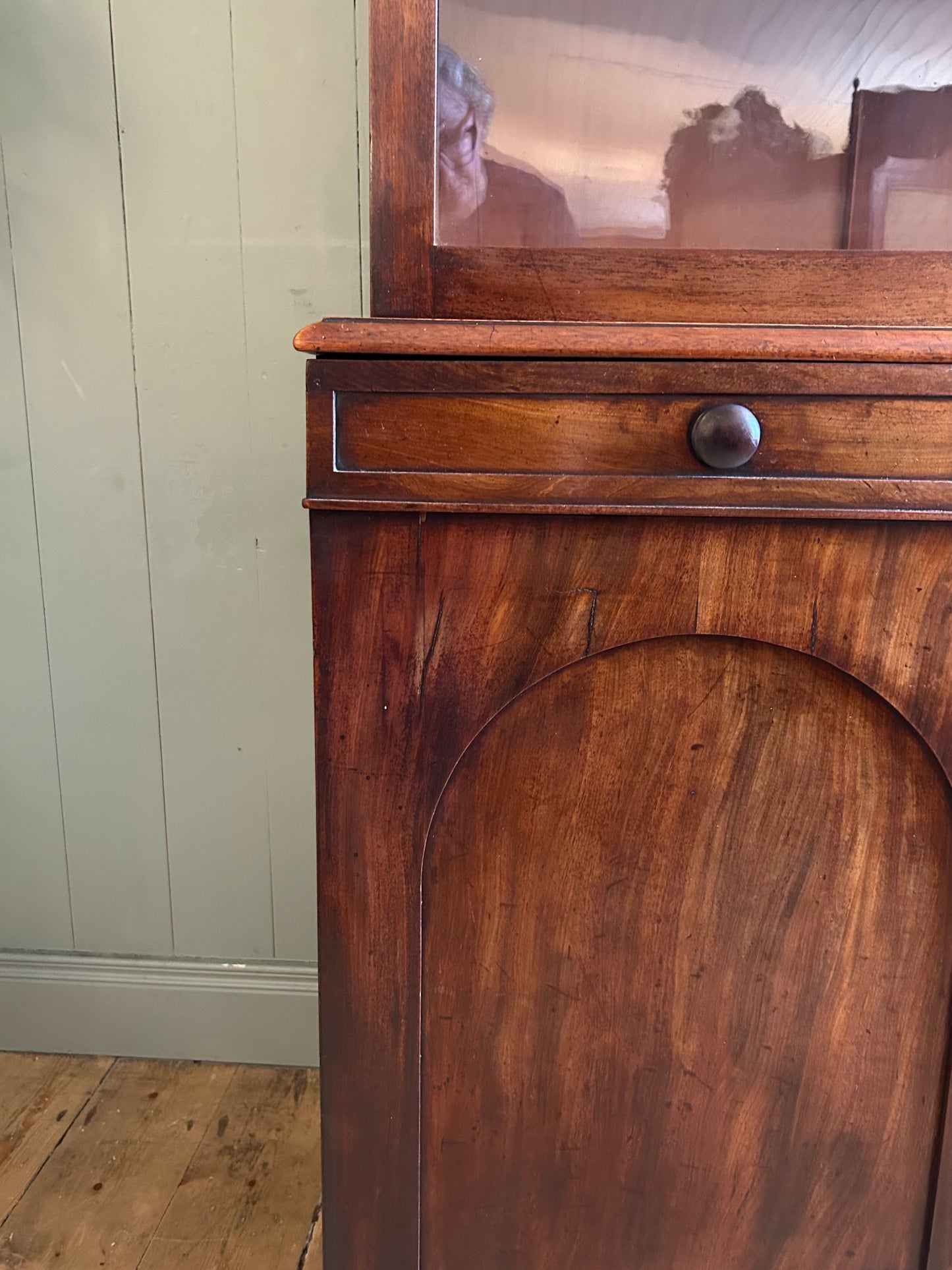 Mahogany Glazed Bookcase Cabinet