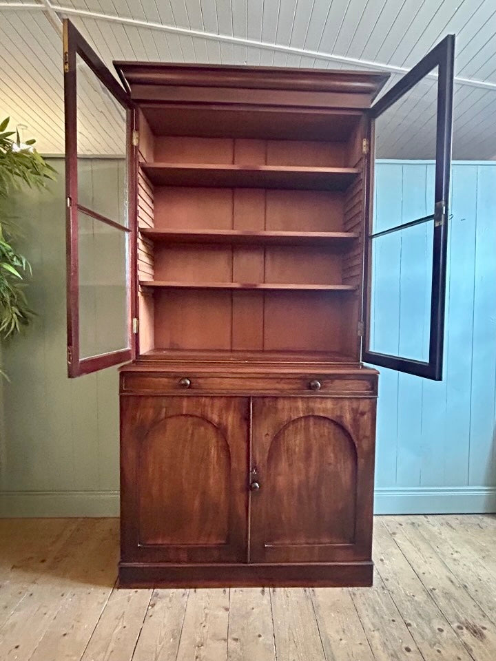 Mahogany Glazed Bookcase Cabinet