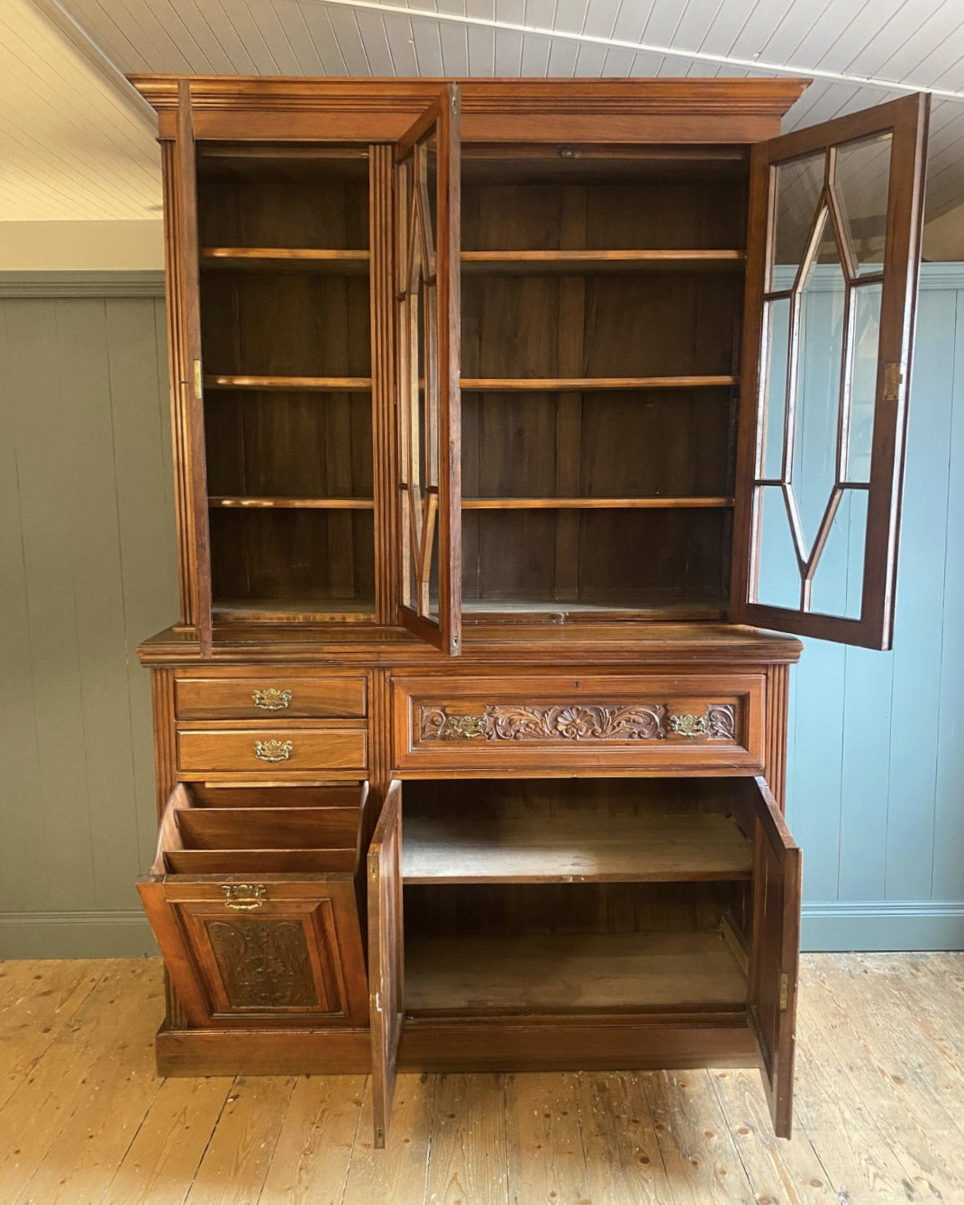 Mahogany Secretaire Bookcase