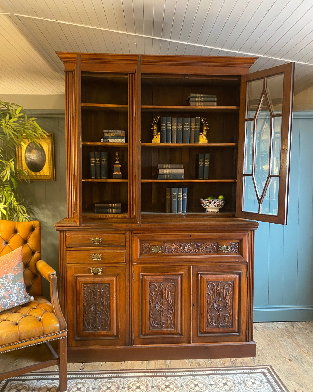 Mahogany Secretaire Bookcase