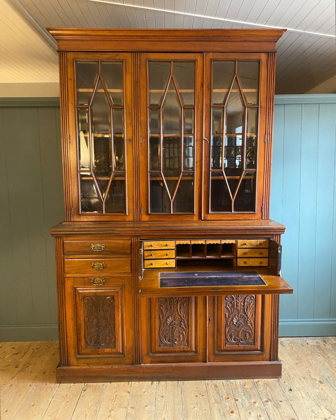 Mahogany Secretaire Bookcase