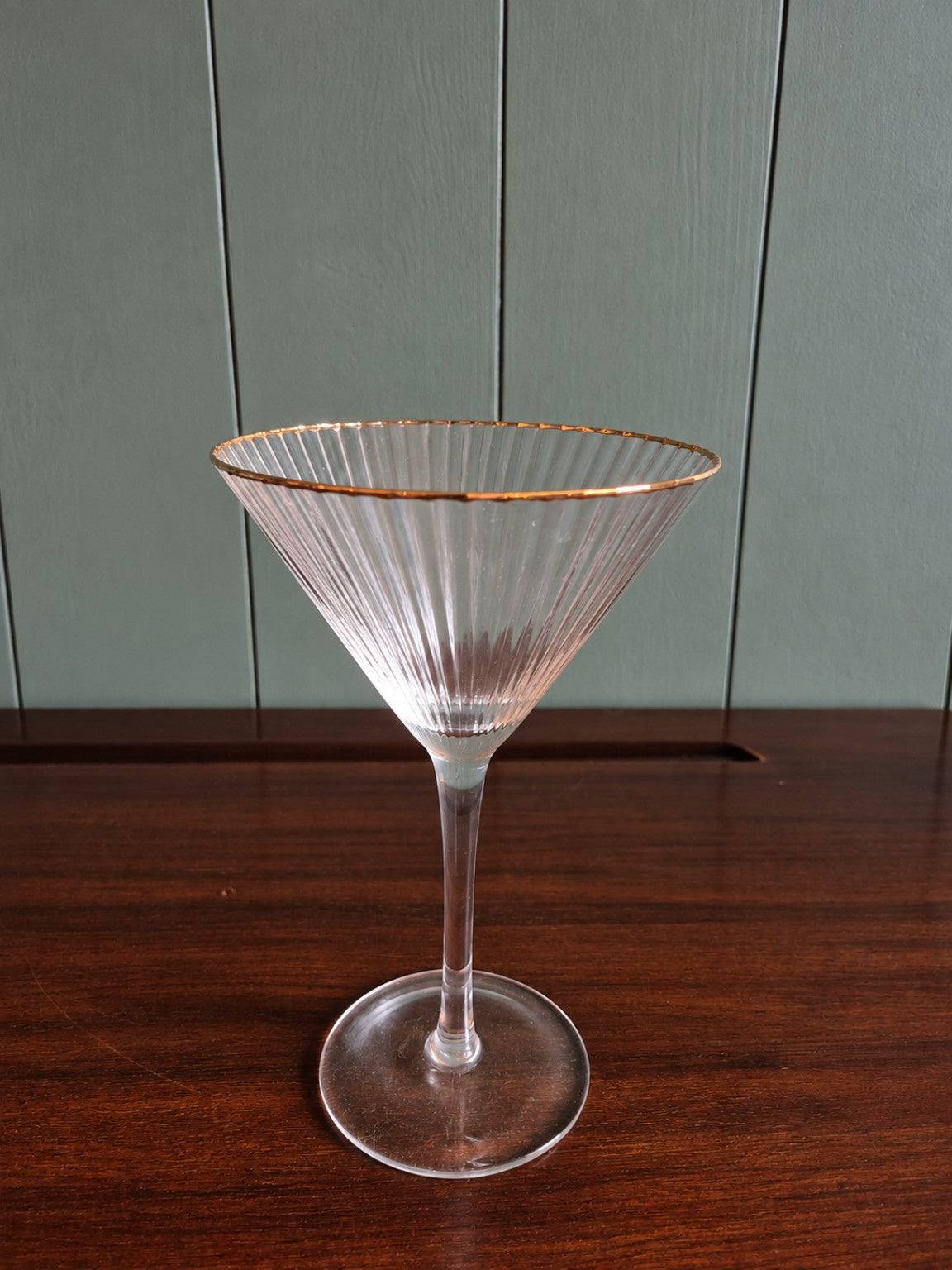Gold Rim Martini Glasses