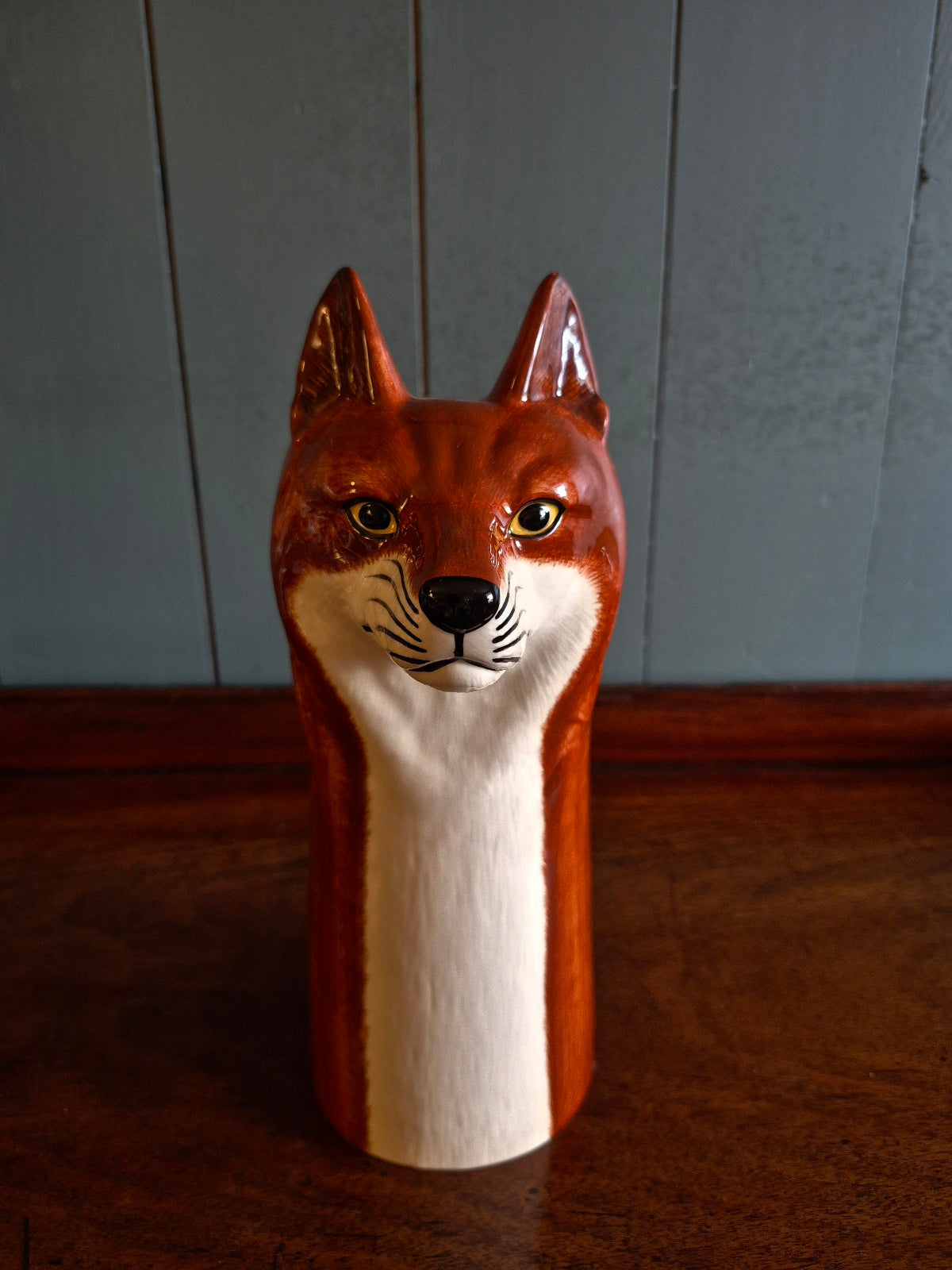 Hand Painted Fox Vase
