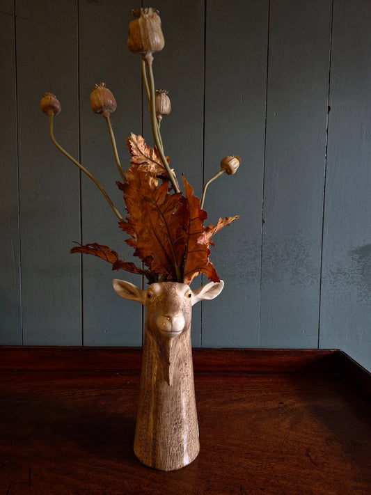 Hand Painted Goat Vase