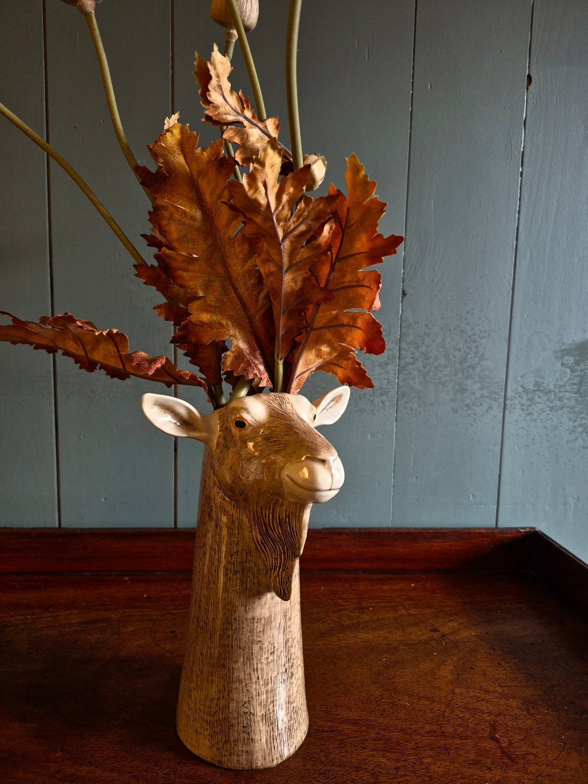 Hand Painted Goat Vase