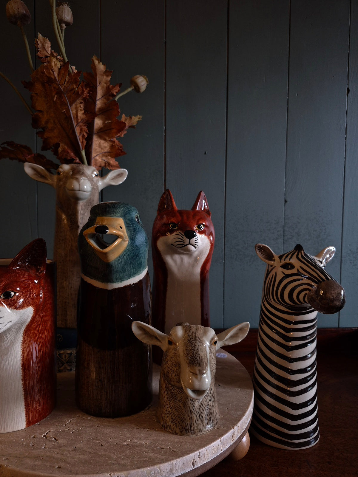 Hand Painted Goat Vase