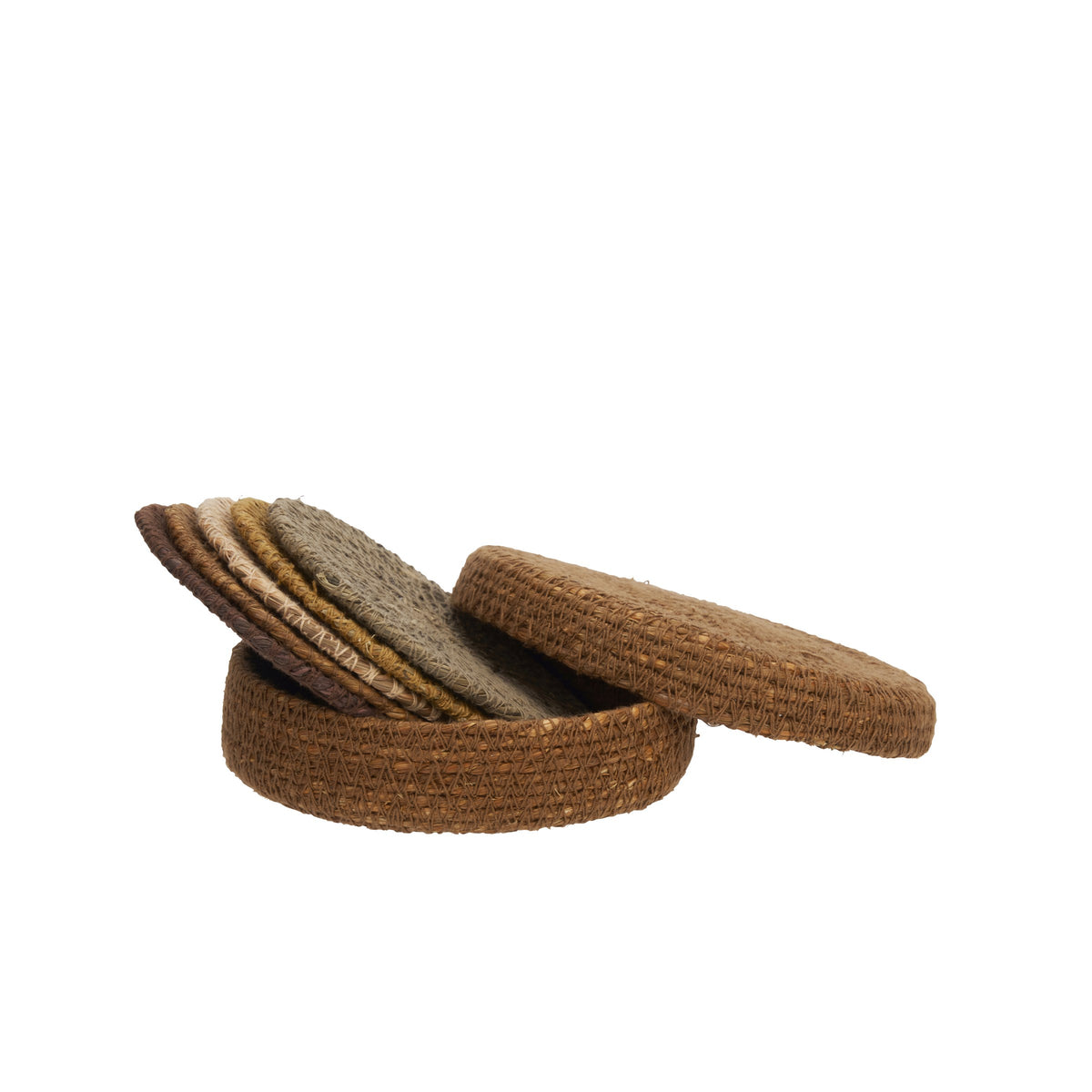 Handwoven Seagrass Coasters In Box